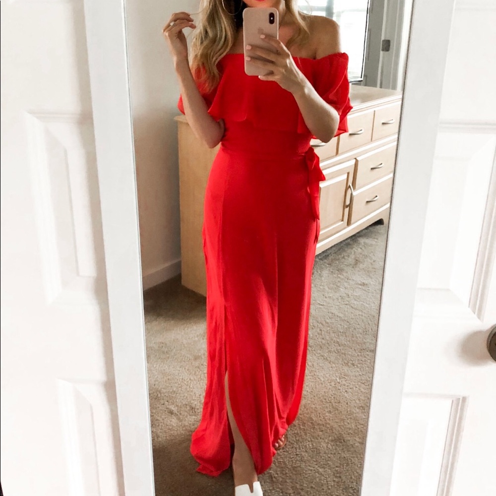 Red Off the Shoulder Dress